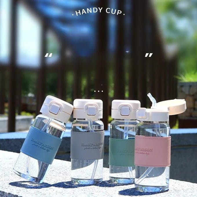 1Pc Creatieve Waterfles met Stro Draagbare Leuke Plastic Drinkfles lekvrije Drinkware voor het Drinken van Melk Koffie Thee 400ml
