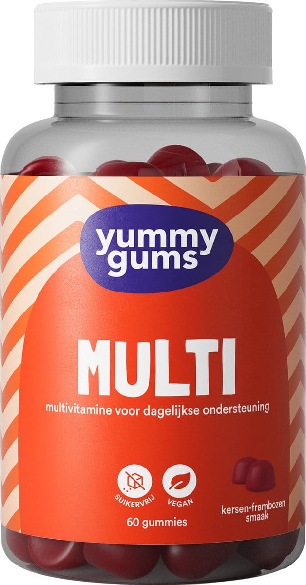 Yummygums • MULTI gummies • Suikervrij • Multivitaminen met vitamine D • 60 gummies