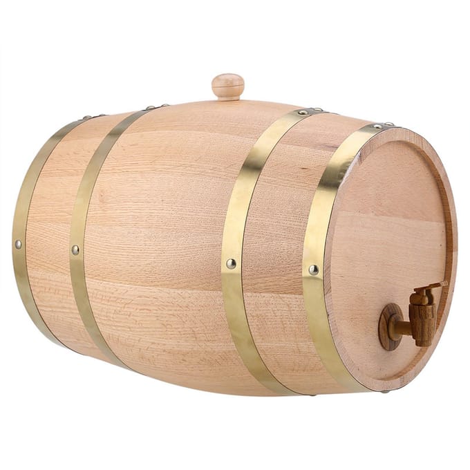 10L Vintage Houten Wijnvat Dispenser voor Whiskey Bourbon Tequila wit