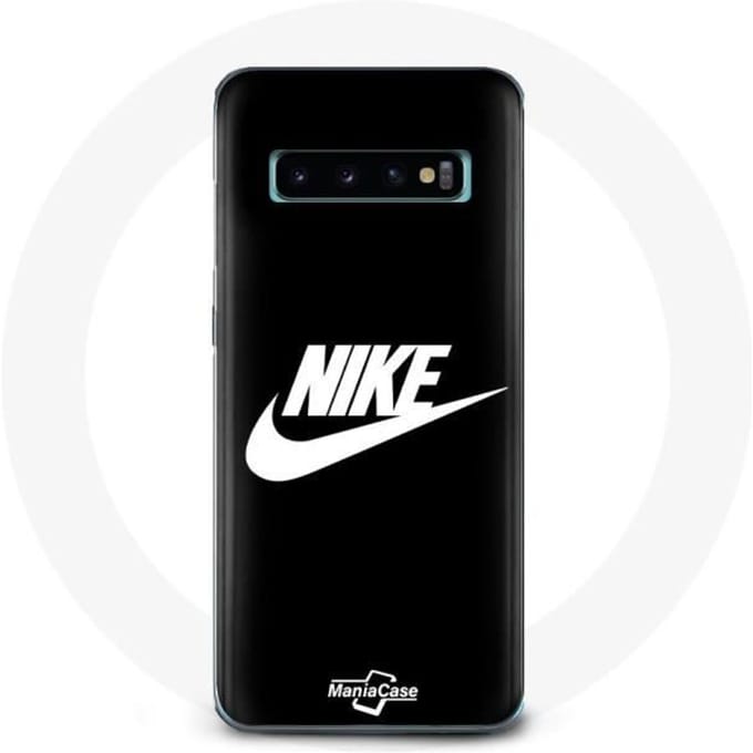 Coque pour Samsung Galaxy s10 edge Nike Logo blanc fond Noir