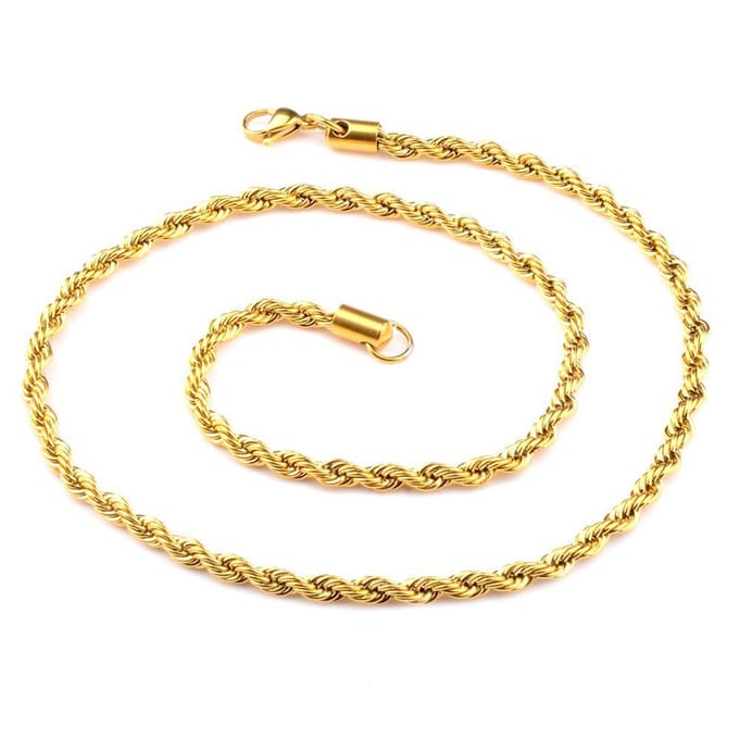 Di Lusso - Collier Nolan - Stainless steel - Gouden plating - Heren - 60 cm