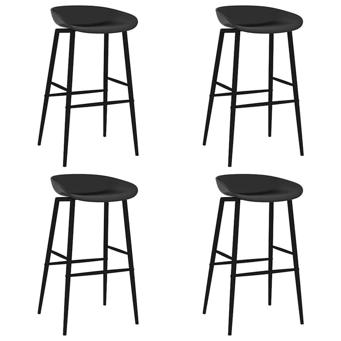 vidaXL - Barstoelen - 4 - st - zwart