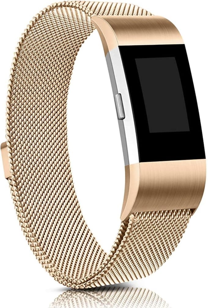 YPCd® Fitbit Charge 2 bandje - Rosé Goud - Milanees Roestvrij Staal - Large