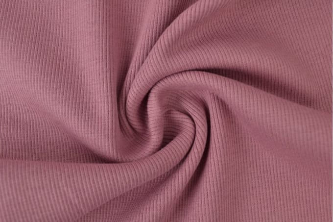 Rib boordstof - Donker oud roze - 1 meter - Per meter - 60cm breed