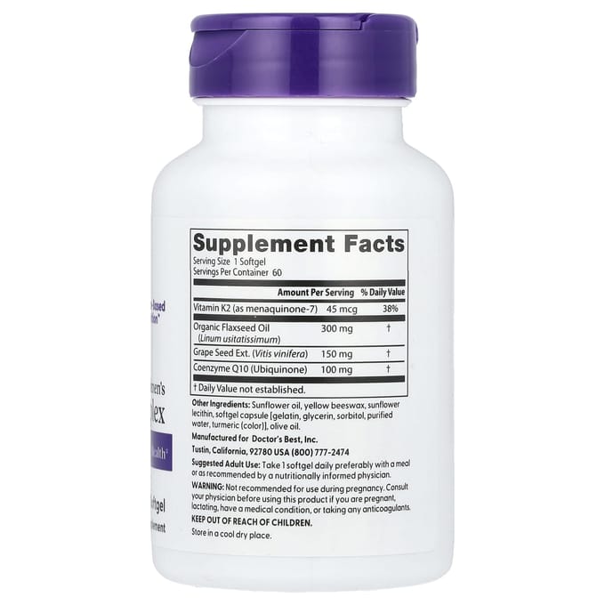 Doctor's Best, Hartcomplex voor vrouwen, 60 softgels
