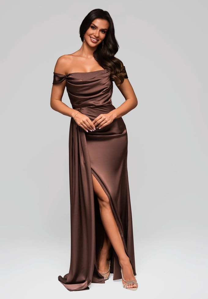 LARICA Jurk - Rits - Jurk Bruin XS