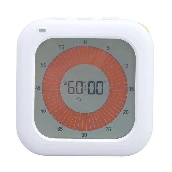 Minuteur numérique rechargeable Minuteur visuel avec support magnétique pour cuisine, apprentissage, gestion du temps gray