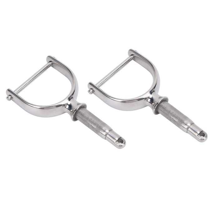 2PCS Dames de nage 12 pouces Acier inoxydable poli Montage latéral Rames pour Petits Bateaux Canoë Kayak white