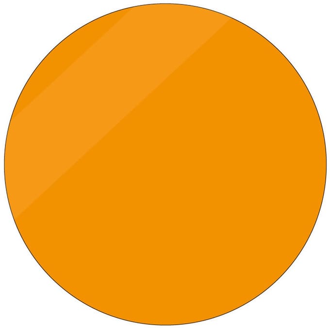 Blanco oranje glans sticker, beschrijfbaar 200 mm