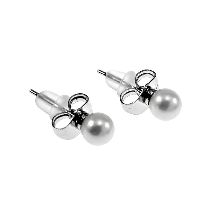 5mm Parel Oorbellen Dames - Gerhodineerd - Oorknopjes XUPING