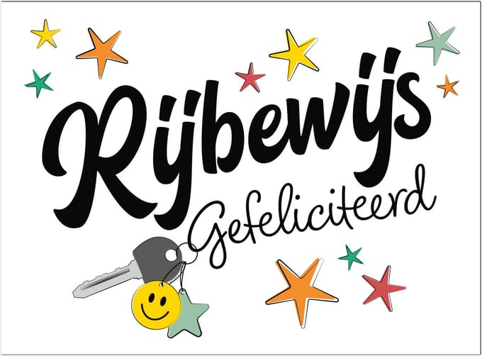 Wenskaart Rijbewijs Gefeliciteerd