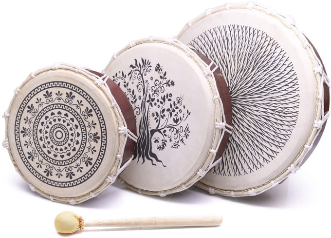 Handtrommel Set – 3 Maten (20/25/30cm) voor Ritme en Klankspel