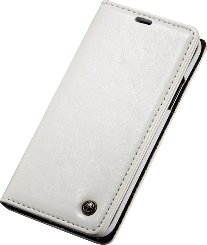 Caseme Kunstleer Wallet pasjeshouder hoesje geschikt voor iPhone X XS case - wit