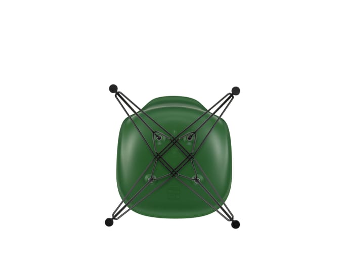 Vitra DSR Eames Plastic Side Chair - smaragd RE - basic dark gepoedercoat