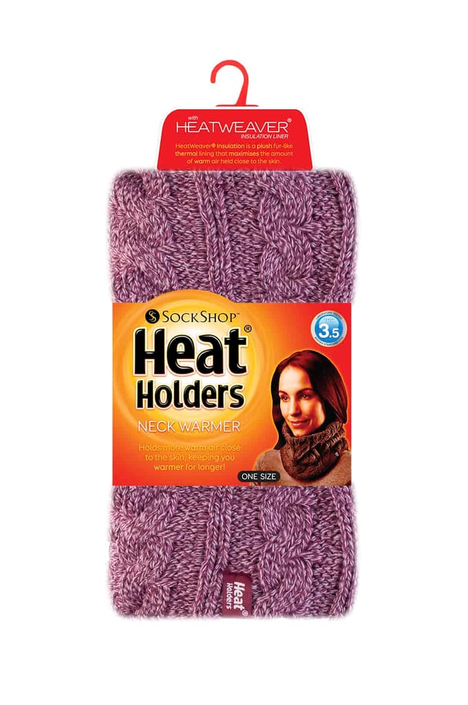 Heat Holders - Kabelgebreide halswarmer voor dames - Roos