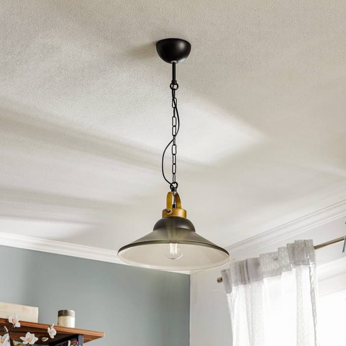 Merkloze Hanglamp Zwart Wit Metaal E27 31cm Modern Loft