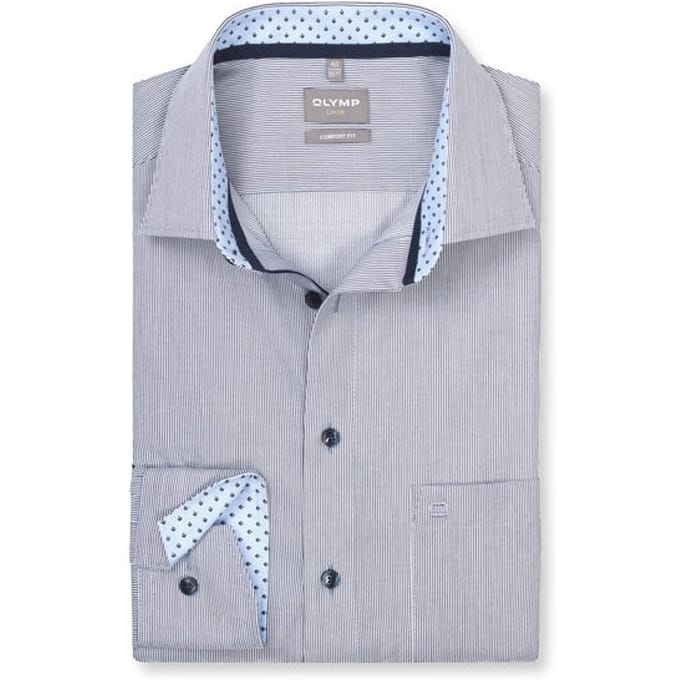 OLYMP Luxor Overhemd, Comfort Fit, New Kent, Marineblauw