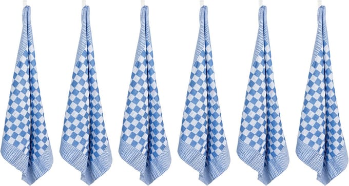 CarrÉ Keukenhanddoek Blauw Set6 65x65cm - Katoen