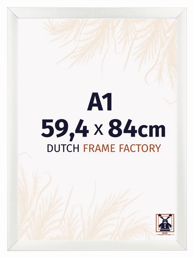 Fotolijst A1 59,4x84 cm - MDF - Wit Geveegd - Praag