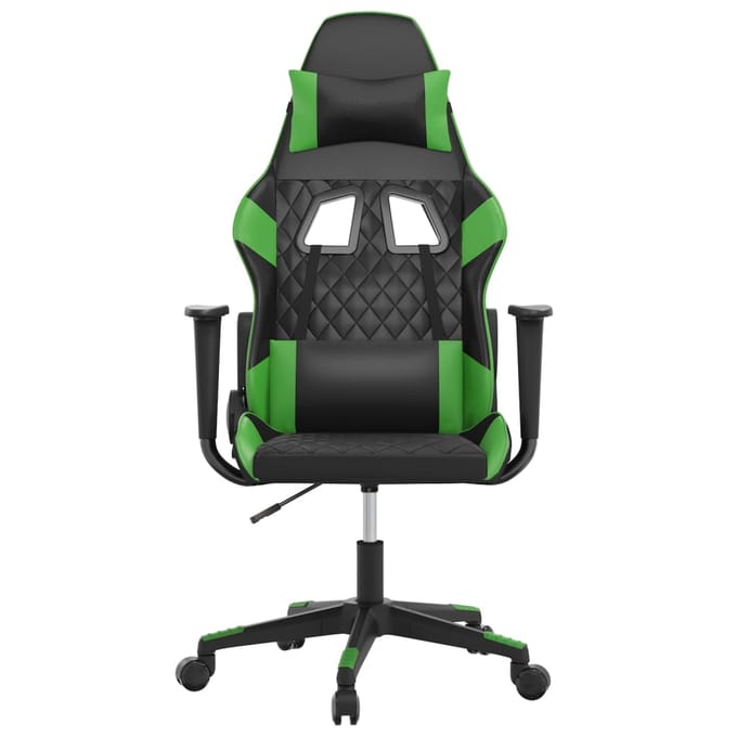 vidaXL - Gamestoel - kunstleer - zwart - en - groen