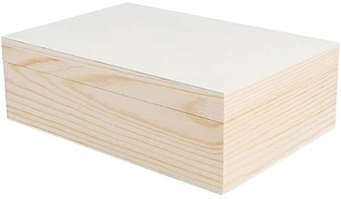 Houten doos rechthoekig 22 x 15 x 7 cm - Onbehandeld voor decoratie
