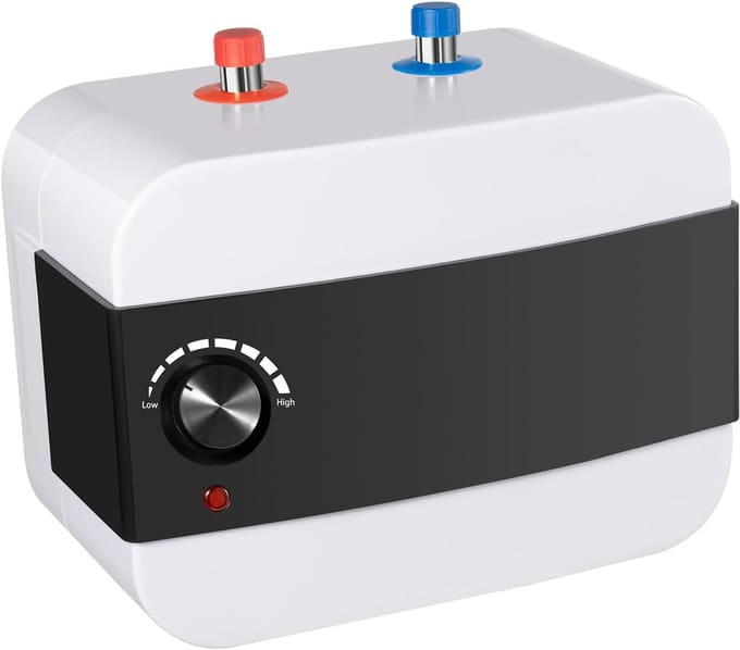 Elektrische Waterverwarmer - Compacte Boiler - Direct Warm Water - Temperatuur Instelbaar - 6 Liter Capaciteit - Wit