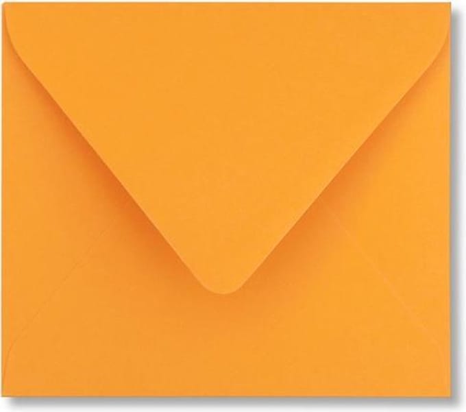 Envelop 12,5 x 14 Feloranje, 100 stuks