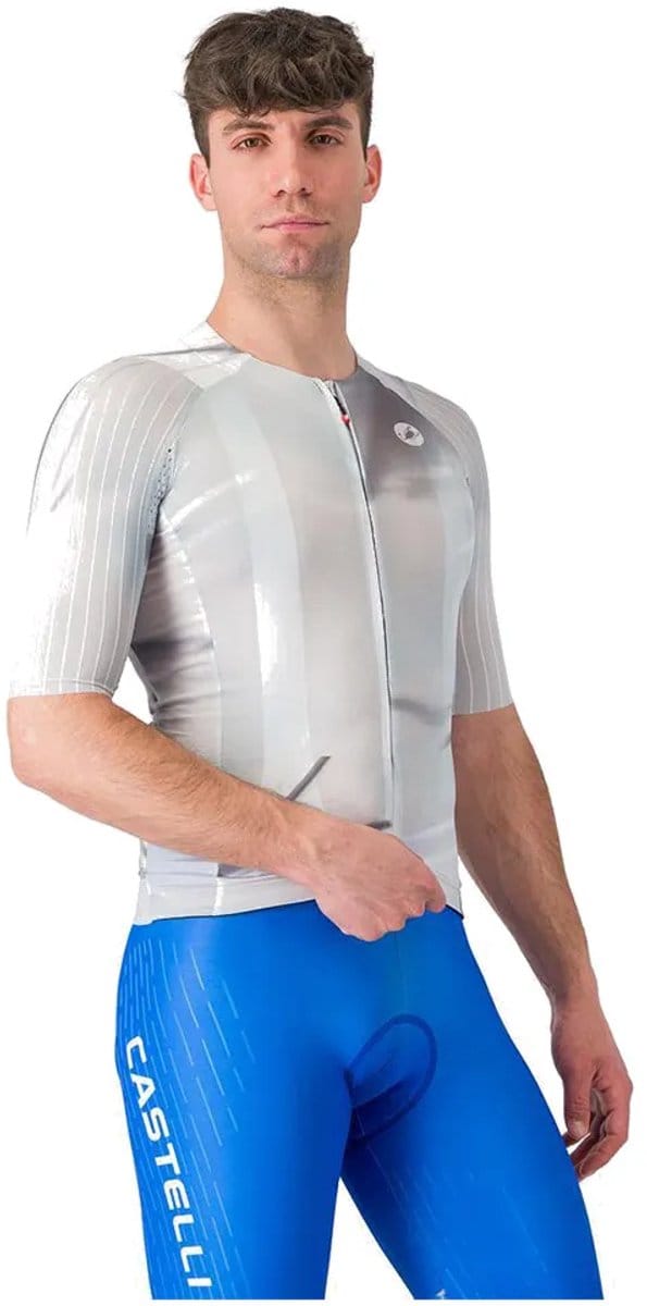 Castelli Aero Race 8s Korte Mouw Wielertrui Grijs L Man