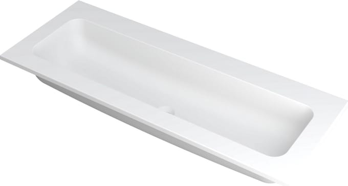 INK® Faktor wastafel polystone centraal zonder kraangat 120x45x1,5cm, mat wit