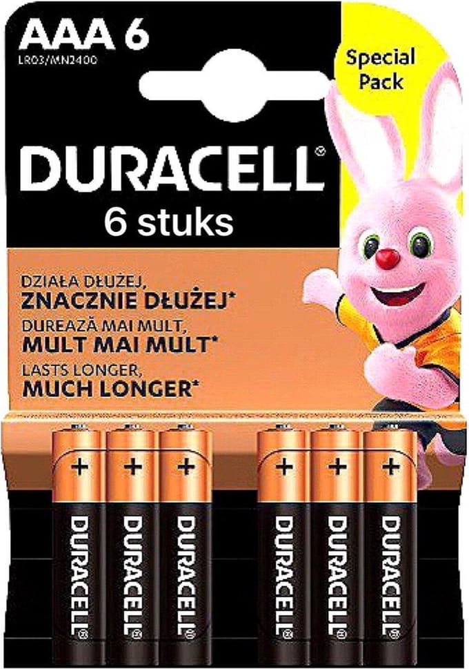 6 stuks Duracell Batterijen AAA