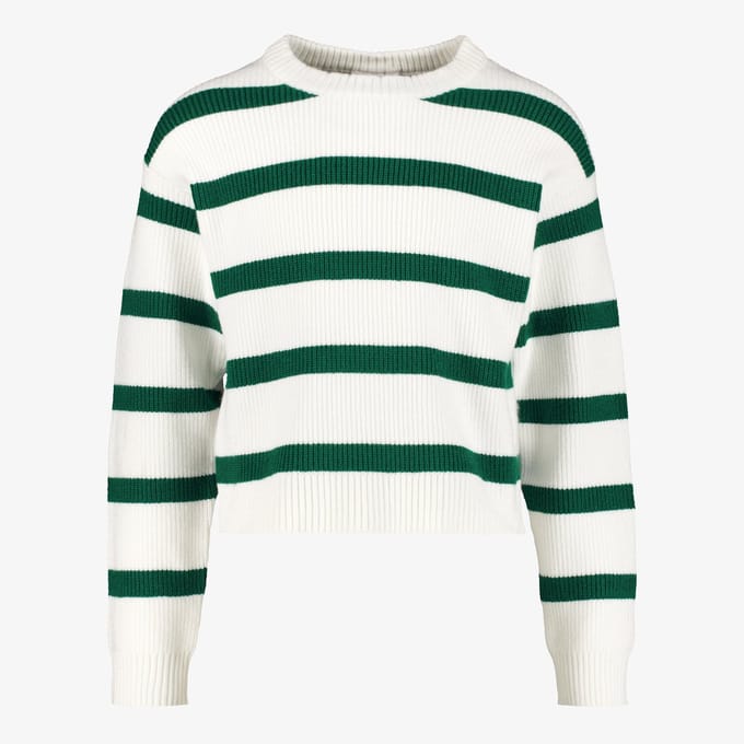Name It Nilla meisjes trui met strepen wit groen - Maat 122