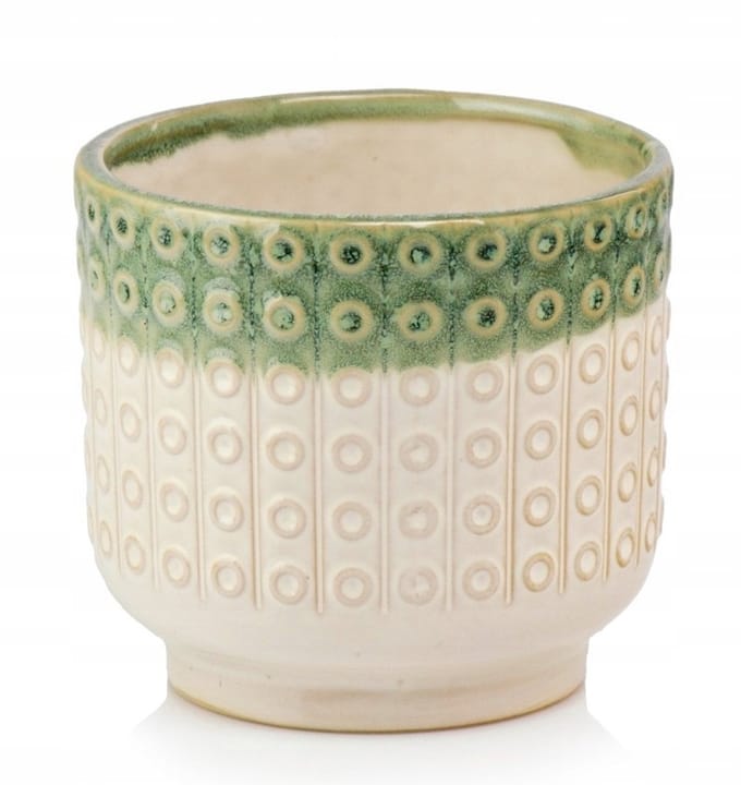 Polnix - Bloempot - Vintage - Beigegroen - 14cm