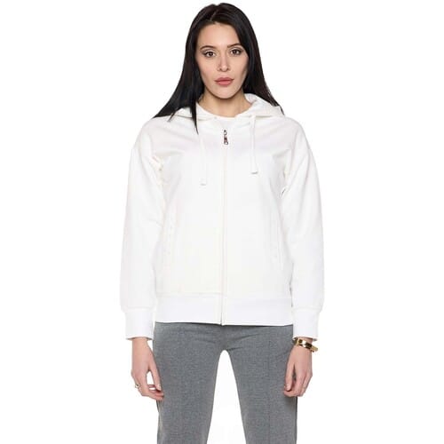 Capuchon sweaters Leone 1947 Woman Hoody Full Zip Pearl