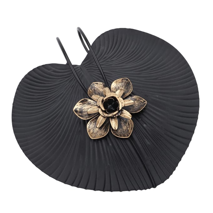 Porte-serviettes pour table en fer en forme de feuille moderne décoratif porte-serviettes plat avec bras lesté pour white