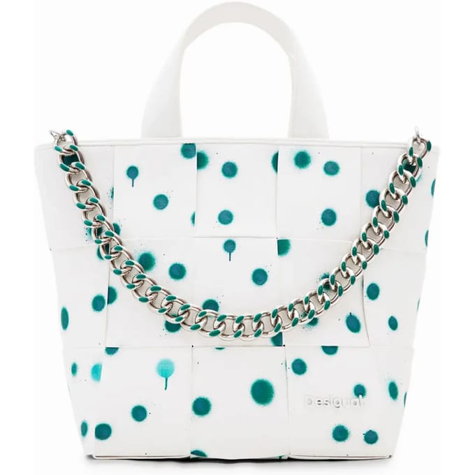 Desigual Shopper Schoudertas New Splatter Valdivia Shopping Bag White Wit