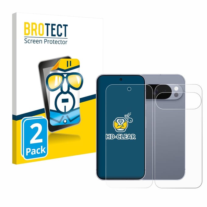 BROTECT - Screenprotector voor Google Pixel 10 Pro (Voor+Achter) - Folie Beschermfolie transparant 2 Stuks