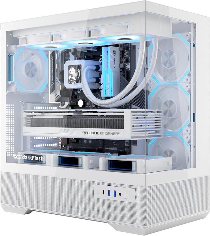 ATX PC-behuizing Wit met Type-C en ARGB Fans