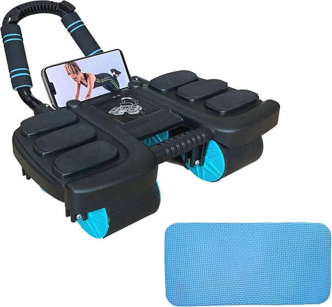 Ab Roller - Ab Workout Apparatuur met Kniemat en Automatische Rebound