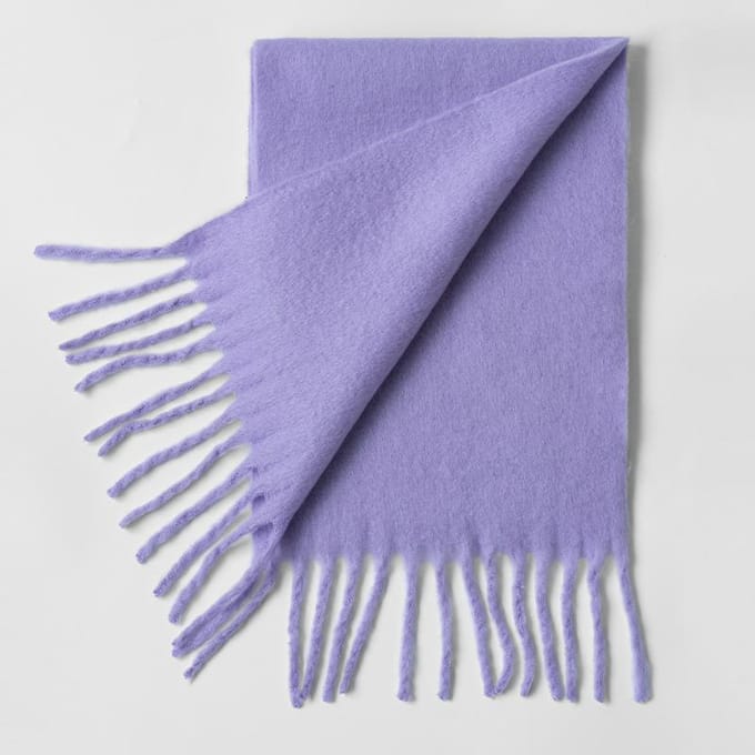 Écharpe Chaude Couleur Unie Filles Hiver Épaisse Peluche Longue Écharpe Écharpe Couleur Unie gray
