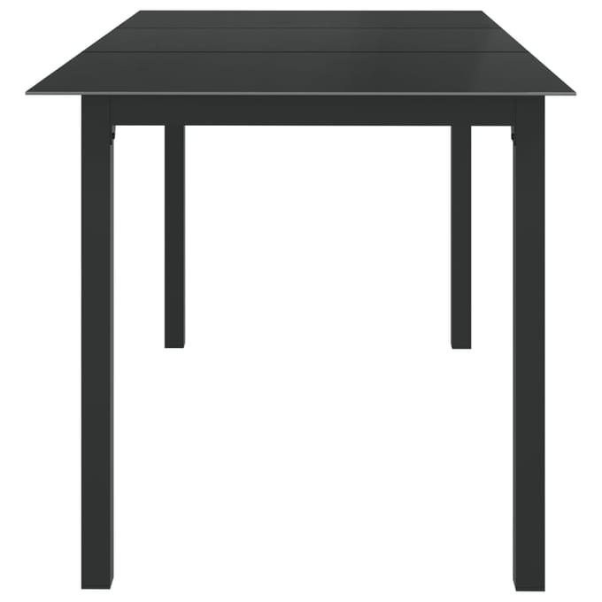 vidaXL - Tuintafel - 150x90x74 - cm - aluminium - en - glas - zwart
