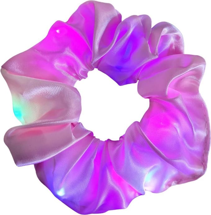 Scrunchie met Led lichtjes - Roze - led roze scrunchie