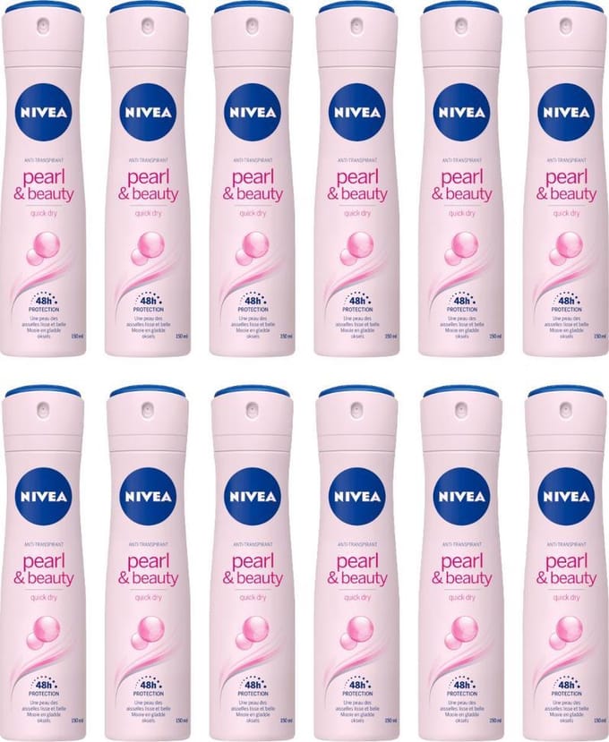 NIVEA Pearl & Beauty Deodorant Spray  JUMBOPAK - 12 x 150 ml
