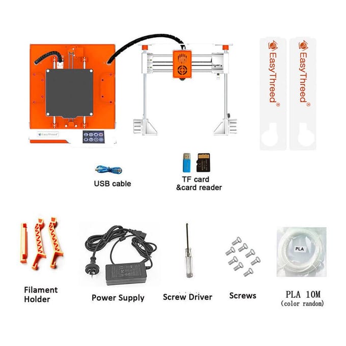 EasyThreed K6 Plus imprimante 3D FDM Machine d'impression de bureau 100x100x100mm4x4x4 pouces taille d'impression C-EU orange