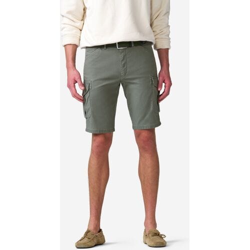 Meyer Bermuda Orlando Cargo Solid Color Organic Cotton Subtle Stretch Olive / male
