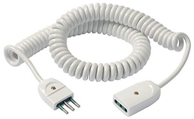 Spiraalverlengsnoer 3G0,75mm 5m Wit - Veilig en Efficiënt