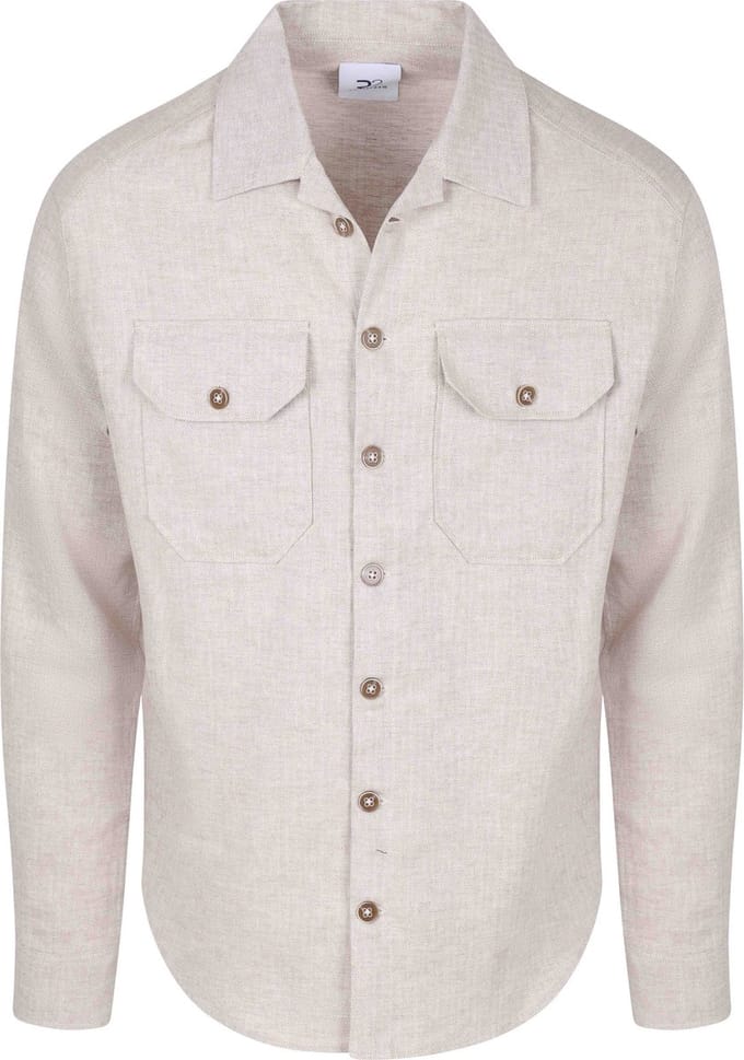 R2 Overshirt Linen Cotton Beige - Maat L - Heren