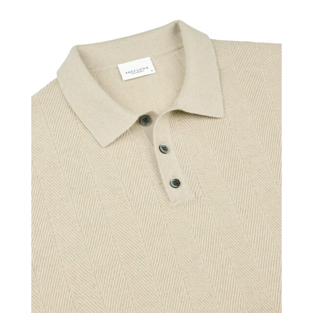 Korte mouw polo Profuomo beige gemêleerd