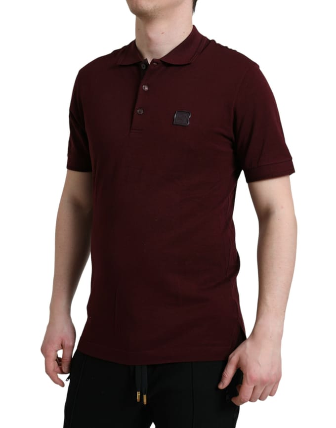 Polo Shirt Bordeaux Korte Mouwen