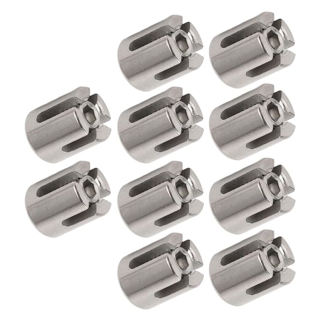 10 Pcs Serre-câbles croisés Acier Inoxydable 316 Clips pour Câble Métallique de Garde-corps Accessoires pour Système Mural 3mm gray