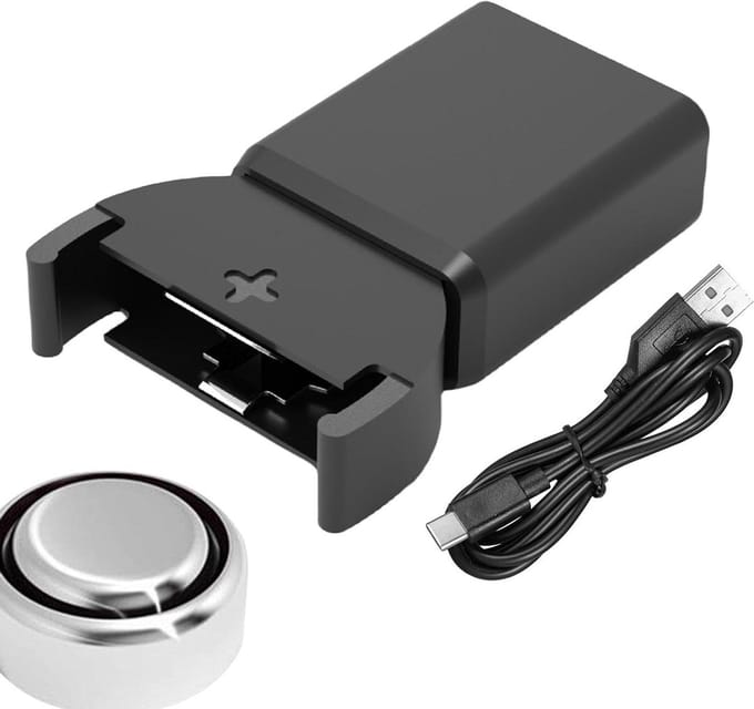 USB Batterijlader - Knopcel Lader - Batterijen Opladen - Universele Compatibiliteit - 3.8 x 2.4 cm - Zwart